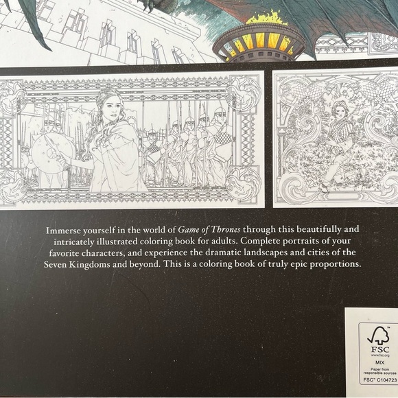 GAME OF THRONES Coloring Book HBO NWT never colored in - Picture 4 of 12
